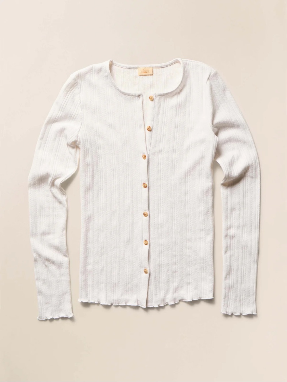 Faherty Paradise Pointelle Cardigan - White